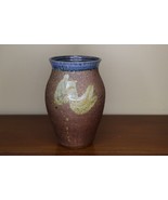 Studio Art Pottery Vase 8.5&quot; brown and blue glazed and crackle - $611.01 MXN