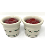 Longaberger Woven Traditions Traditional Holly Set of 2 Votive Candle Ho... - $18.99