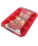 Daily Bake Silicone 12-Cup Muffin Pan - Red - £44.21 GBP