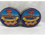Set Of (2) Santa Edwiges Premium Imported Butter Cookies Empty Tins - £25.21 GBP
