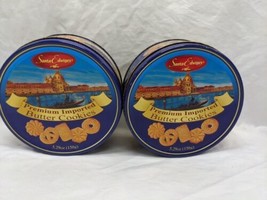 Set Of (2) Santa Edwiges Premium Imported Butter Cookies Empty Tins - £25.26 GBP