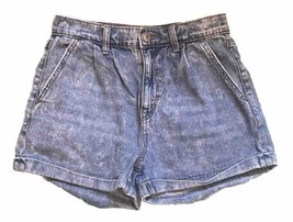 American Eagle Jean Mom Shorts Size 2 Blue Pleated Waist Cuffed Hem - £23.30 GBP