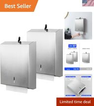 2 Pack Touchless Paper Towel Dispenser Wall Mount, Lockable Stainless Steel - $112.84