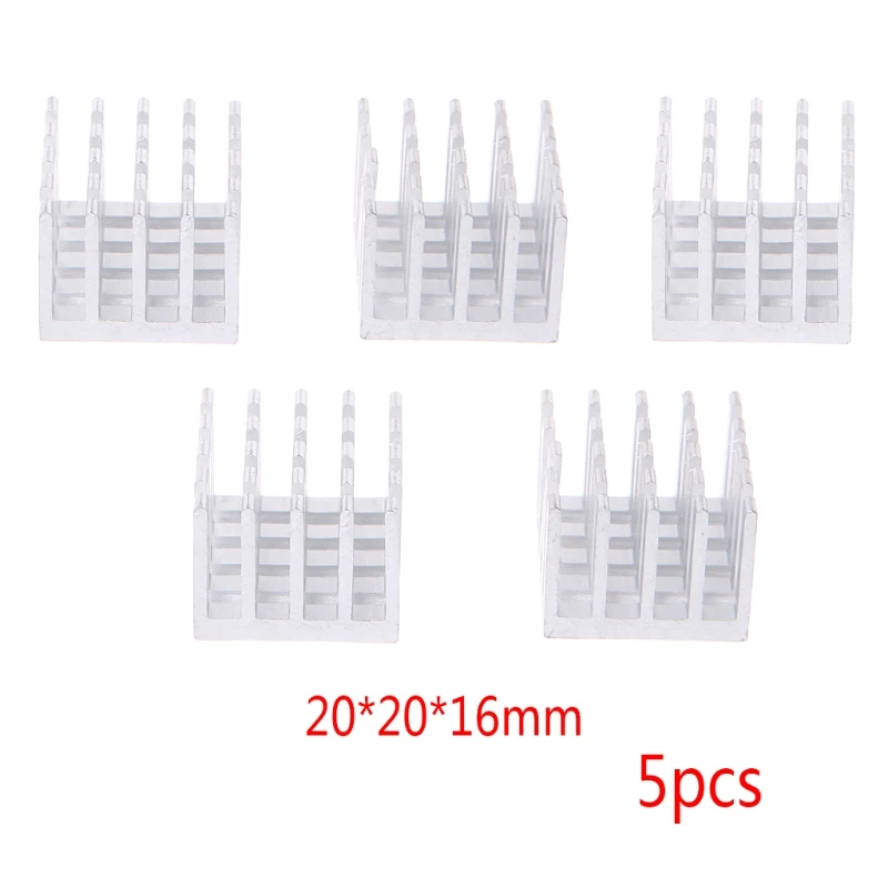 5 Pcs/Set Aluminum Heatsink Block Computer Electronic Chip Cooling - £6.27 GBP