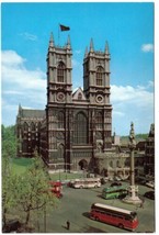 United Kingdom UK England Postcard London Westminster Abbey Double Decker Bus - £1.70 GBP