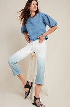 New Anthropologie Pilcro Ultra High Rise Blue White Dip Dyed Slim Ankle ... - £46.51 GBP