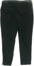 Style &amp; Co Womens Straight Leg Belted Button Hem Pants,Size 4,Deep Black - £39.56 GBP