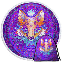 Artistic Oriental Royal Fox Round Beach Towel - $14.90+