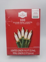 100 Count Clear Incandescent Mini Lights Green Wire 21 Ft Holidays Weddi... - $8.36