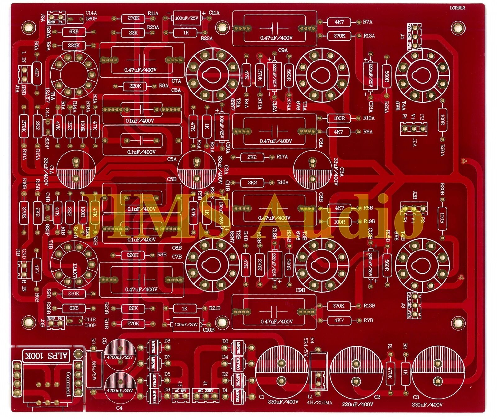 6V6 push-pull tube power amplifier stereo premium grade PCB ! - $52.93