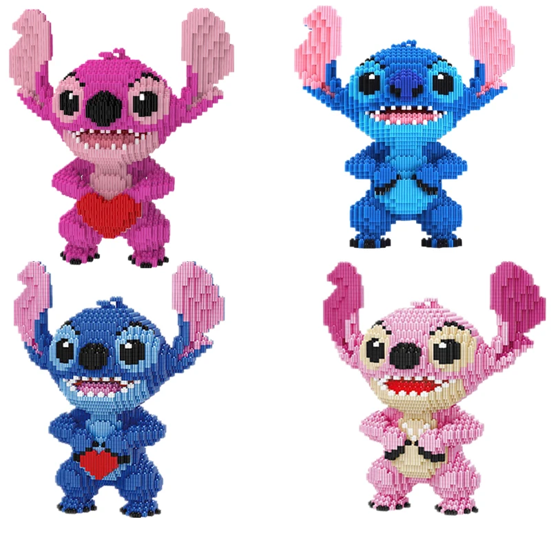 30Cm Stitch Building Blocks New Disney Love Stitch Cartoon Character Assembled - £15.17 GBP+