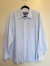 Vineyard Vines Classic Fit Whale  Shirt Size XL Blue White Checkered But... - £31.15 GBP