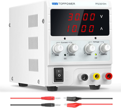 DC Power Supply Variable,0-30V 0-10A Adjustable Regulated Bench Lab Power with 4 - £95.74 GBP