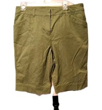 Jones New York Shorts Sz 12 Green Bermuda Stretch Outdoor Casual  - $13.09