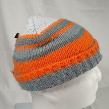 Snozu Fleece Lined Knit Beanie Winter Hat Orange Gray 2T/3T - $7.29