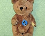 1981 DAKIN TEDDY PLUSH BEAR JOINTED BROWN BLUE PLASTIC TAG Suede Paws VI... - $16.20