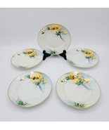 Antique Hand Painted Nippon China Bread Plates w/ Poppy Flowers - Set Of 5  - $467.67 MXN