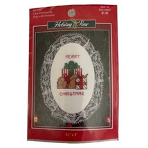 VTG Holiday Time Christmas Dog With Presents Cross Stitch Kit #351297 Ornament - £6.91 GBP