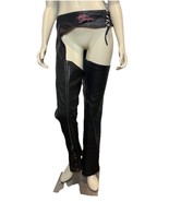 Harley Davidson Women&#39;s Pink Collection Leather Riding Chaps Size L - $128.24