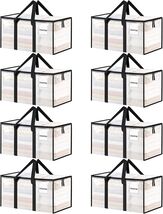 Extra Large 8 Pack Heavy Duty Moving Bags - Water Resistant, Zipper Closure - $65.29