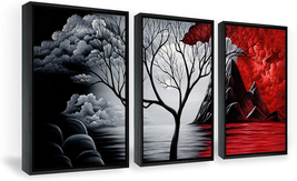 Wieco Art Framed Wall Art the Cloud Tree Wall Art HD print of Oil Paintings Land - £61.81 GBP