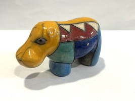 Hippo Figurine Raku Pottery South Africa Hippopotamus Ceramic FREE SHIPP... - $19.75