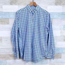 Vineyard Vines Classic Fit Tucker Shirt Purple Blue White Cotton Mens Medium - £31.18 GBP