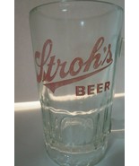 Vintage Strohs Beer Logo Heavy Glass Beer Mug 5.5&quot; Tall - £12.57 GBP