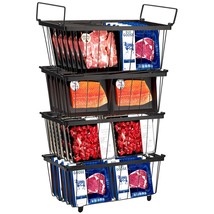 Freezer Organizer Bins, 4 Pack Stackable Chest Freezer Organizer For 5 And 7 Cu. - $67.99