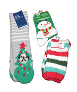 Women&#39;s 3 PAIR Festive Holiday Snowman Christmas Tree Dog Striped Socks - $19.99