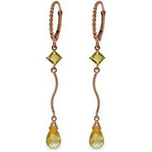 Galaxy Gold GG 14k Rose Gold Leverback Earrings with Citrines - $8,343.71 MXN
