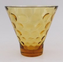 Hazel Atlas Amber Optic Dots Art Glass Candy Dish Bowl El Dorado MCM Vintage - £16.27 GBP