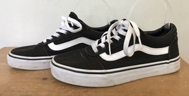 Vans Off The Wall Black Canvas Lace Up Skater Sneakers Shoes Womens 7.5 38 - $59.39