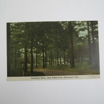 Antique Richmond Indiana Postcard Glen Miller Park Cemetery Drive UNPOSTED - £7.98 GBP