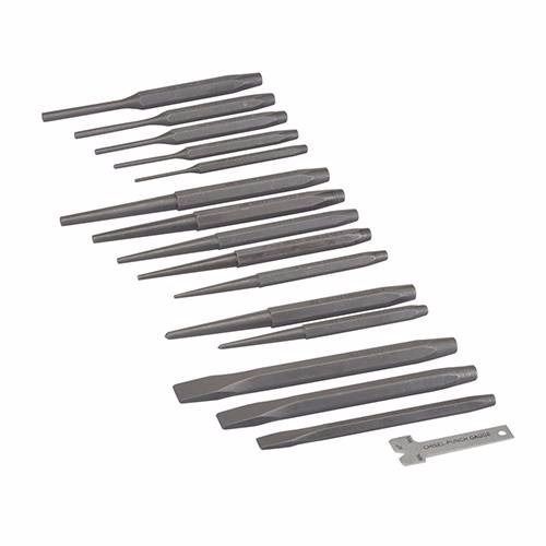 PUNCH &amp; CHISEL SET 16 PCE ALLOY STEEL HAND TOOLS TOOL BUILDER ENGINEER P407 - $23.80