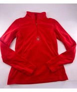 Spyder Sweatshirt Womens Size 6 Red Fleece Pullover Long Sleeve ¼ Zip Sp... - $21.45
