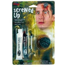 Adult Teen Halloween Latex Makeup Screwed Up Gory Accessory Kit-ages 13+ - £7.93 GBP