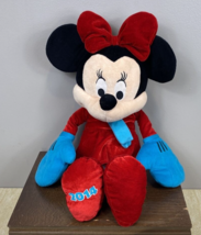 Disney 2014 Minnie Mouse Plush Stuffed Animal 24" Red Dress Shoes Bow Blue Scarf - $14.03