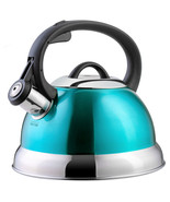 Mr. Coffee Flintshire 1.75 Quart Whistling Stovetop Tea Kettle in Turquoise - $60.11 CAD
