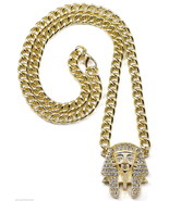 Pharaoh Necklace New Iced Out Pendant With 30&quot; Cuban Link Chain Egyptian... - $21.49