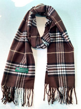 Men&#39; Womens Winter Warm Scotland Made 100% Cashmere Scarf Plaid Dark Bro... - €13,97 EUR