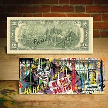 Joker Gotham City Collectible Art Two-Dollar U.S. Bill HAND-SIGNED By Rency - £19.12 GBP