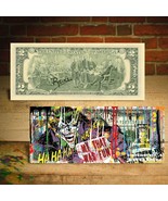 JOKER Gotham City Collectible Art Two-Dollar U.S. Bill HAND-SIGNED by Rency - £19.09 GBP