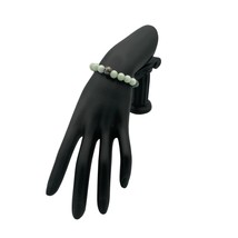 Tri Colored Jadeite Stretch Bracelet 6 in with Silver Bead - £15.81 GBP