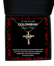 Colombian Bonus Mom Necklace Gifts - To My Wonderful Bonus Mom - Cross Pendant  - £39.27 GBP
