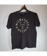 Milwaukee Bucks Mens Shirt Large Short Sleeve Fanatics Black Casual  - £11.30 GBP