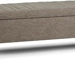 Monroe 48 Inch Wide Rectangle Lift Top Storage Ottoman In Fawn Brown Tuf... - $378.99