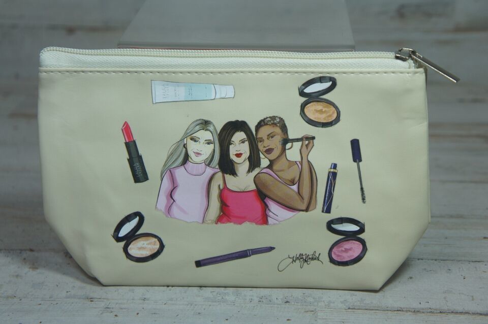Laura Geller Makeup Cosmetics Bag 8x5 in Beige Holly Nichols Artist - £4.32 GBP