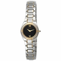 Seiko SUJF10 Women&#39;s Dress Diamond Encrusted Black Dial Two-Tone Stainless Watch - £104.79 GBP