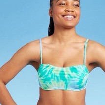 Shade &amp; Shore NWT Blue Green Tie Dye Light Lift Bralette Bikini Top Size... - $12.00